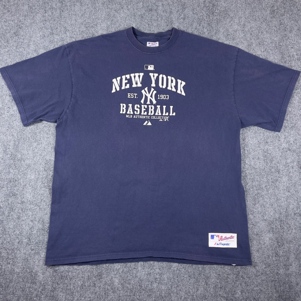 Y2K New York Yankees T-Shirt Mens 2XL Navy Blue MLB Authentic Collection